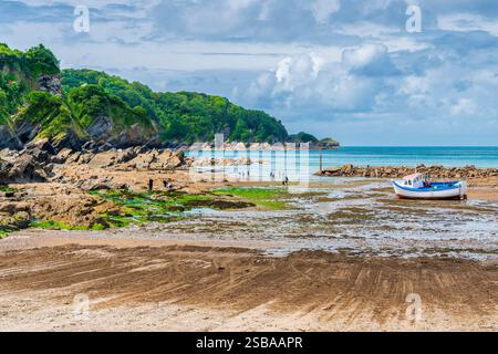 Sandy Bay, Combe Martin, Devon, Angleterre, Royaume-Uni, Europe Banque D'Images