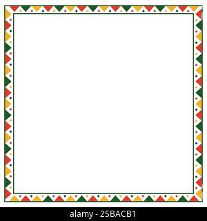 Cadre carré tricolore du mois de l'histoire des Noirs Illustration de Vecteur