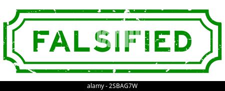 Grunge vert falsifié mot carré tampon en caoutchouc sur fond blanc Illustration de Vecteur