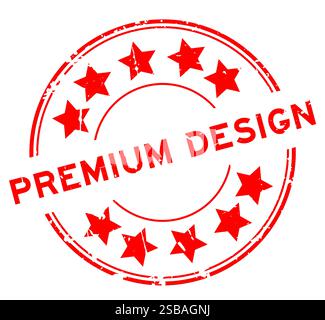 Grunge rouge premium design mot rond timbre de joint en caoutchouc sur fond blanc Illustration de Vecteur