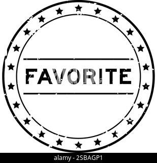 Grunge black mot préféré tour joint en caoutchouc stamp sur fond blanc Illustration de Vecteur