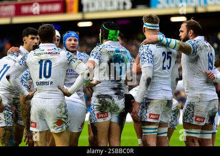 Écosse v Italie - Guinness six Nations 2025 ÉDIMBOURG, ÉCOSSE - 1er FÉVRIER : équipe d'Italie lors du match Guinness six Nations 2025 entre l'Écosse et l'Italie au Scottish Gas Murrayfield le 1er février 2025 à Édimbourg, Écosse Banque D'Images