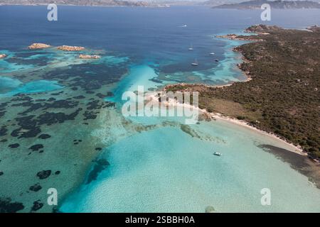 Vue aérienne partie de la belle archipel la Maddalena Sardaigne Banque D'Images