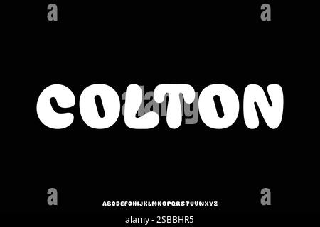 Illustration vectorielle de police d'affichage d'alphabet amusant arrondi et audacieux Illustration de Vecteur