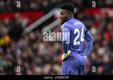 Manchester, Royaume-Uni. 02 février 2025. André Onana de Manchester United lors du match de premier League Manchester United vs Crystal Palace à Old Trafford, Manchester, Royaume-Uni, le 2 février 2025 (photo de Craig Thomas/News images) à Manchester, Royaume-Uni le 2/2/2025. (Photo de Craig Thomas/News images/SIPA USA) crédit : SIPA USA/Alamy Live News Banque D'Images