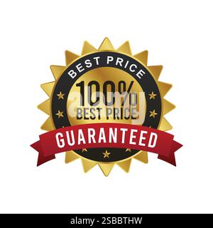 Satisfaction garantie badge de qualité 100%, design badge de confiance Illustration de Vecteur