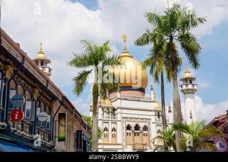 Singapour, Singapour - 15 novembre 2023 : Mosquée du Sultan dans le quartier arabe Banque D'Images