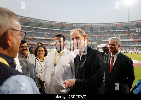 Mumbai, Inde. 02 février 2025. MUMBAI, INDE - 2 FÉVRIER : Prince Edward, Duc d'Édimbourg pendant le match Inde et Angleterre - 5ème T20I au stade Wankhede le 2 février 2025 à Mumbai, Inde. (Photo de Surjeet Yadav/MB Media) crédit : MB Media solutions/Alamy Live News Banque D'Images