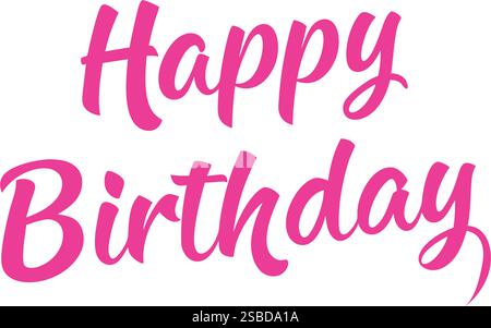 Joyeux anniversaire Rose texte typographie illustration vecteur Illustration de Vecteur