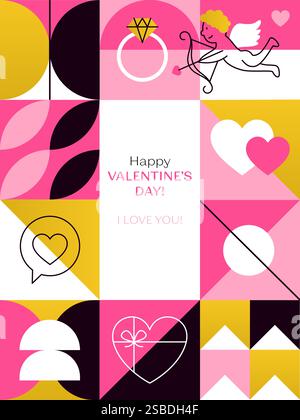 Valentines Day Greeting Card Illustration de Vecteur
