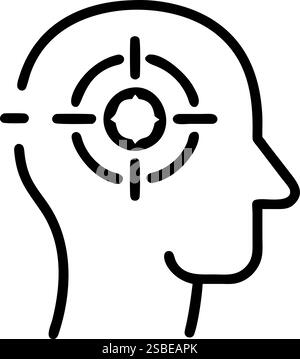 Human Focus Target Brain Thinking icône Illustration de Vecteur