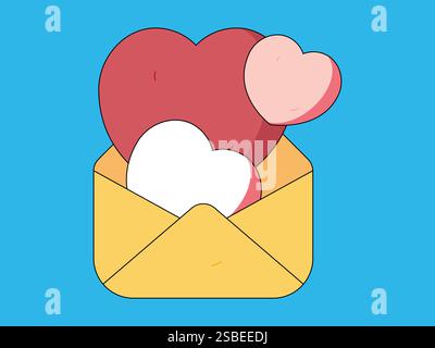 Joyeuse Saint-Valentin concept de vecteur de caractère plat illustration dessinée à la main Illustration de Vecteur