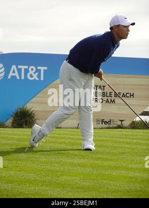 Pebble Beach, États-Unis. 02 février 2025. Pebble Beach, Californie, États-Unis - 2 février 2025 Tom Kim le dernier jour du parcours de golf AT&T Pebble Beach Pro-Am (PGA Tour signature golf event), Californie, États-Unis crédit : Motofoto/Alamy Live News Banque D'Images