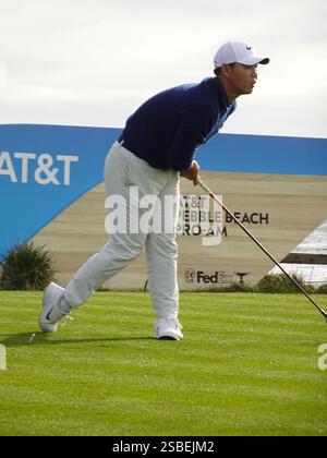 Pebble Beach, États-Unis. 02 février 2025. Pebble Beach, Californie, États-Unis - 2 février 2025 Tom Kim le dernier jour du parcours de golf AT&T Pebble Beach Pro-Am (PGA Tour signature golf event), Californie, États-Unis crédit : Motofoto/Alamy Live News Banque D'Images