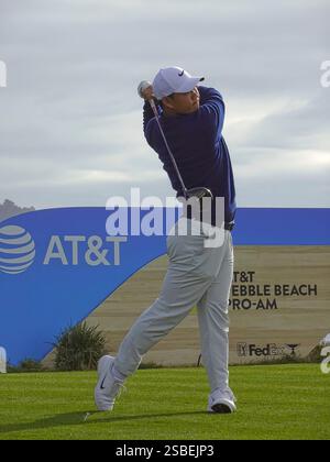 Pebble Beach, États-Unis. 02 février 2025. Pebble Beach, Californie, États-Unis - 2 février 2025 Tom Kim le dernier jour du parcours de golf AT&T Pebble Beach Pro-Am (PGA Tour signature golf event), Californie, États-Unis crédit : Motofoto/Alamy Live News Banque D'Images
