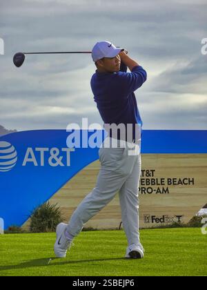 Pebble Beach, États-Unis. 02 février 2025. Pebble Beach, Californie, États-Unis - 2 février 2025 Tom Kim le dernier jour du parcours de golf AT&T Pebble Beach Pro-Am (PGA Tour signature golf event), Californie, États-Unis crédit : Motofoto/Alamy Live News Banque D'Images