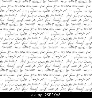 Scribble manuscrit texte sans couture. Lettre illisible arrière-plan sans fin. Ornement continu de poésie de journal. Illustration vectorielle dessinée à la main Illustration de Vecteur