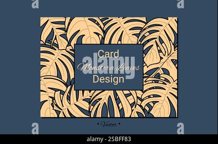 Motif feuilles de monstera exotique exotique de carte Illustration de Vecteur