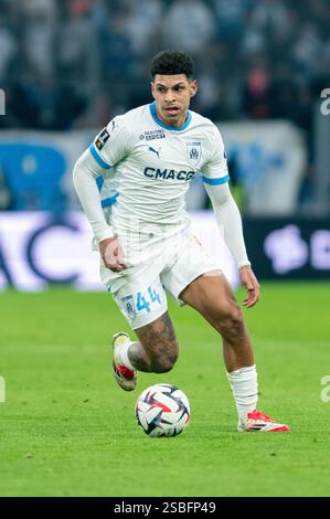 Luis Henrique de Marseille lors du championnat de France de Ligue 1 match de football entre l'Olympique de Marseille et l'Olympique Lyonnais le 2 février 2025 au stade Vélodrome de Marseille Banque D'Images
