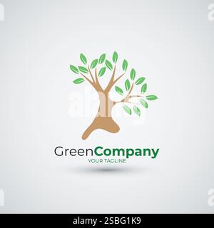 Modèle simple de conception de logo d'arbre créatif et unique Illustration de Vecteur