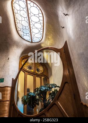 Intérieur de la Casa Batlló conçu par Antoni Gaudi, à Barcelone, Espagne. Banque D'Images