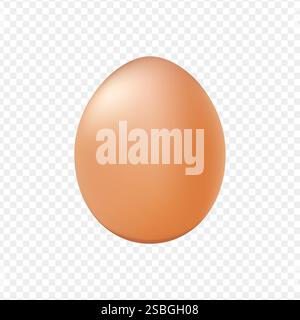 3d œuf de poulet brun réaliste Illustration de Vecteur