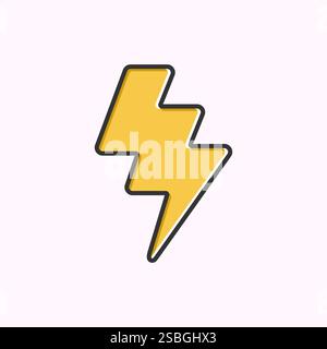 Symbole Thunder plat et Bolt Lighting Flash Illustration de Vecteur