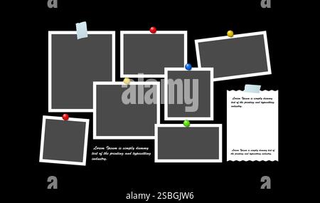 Galerie de collage photo, élément de cadre en papier. Vecteur Illustration de Vecteur