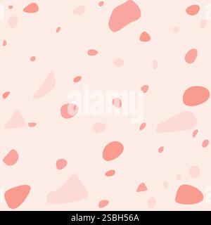 Motif terrazzo abstrait avec des formes roses et beiges sur un fond clair Illustration de Vecteur
