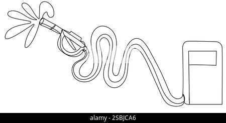 Pistolet de ravitaillement en une ligne sur fond blanc. Illustration de Vecteur
