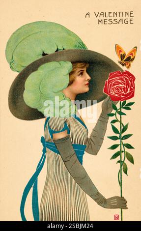 Carte de Saint-Valentin vintage, c. 1880s-1920s. Banque D'Images