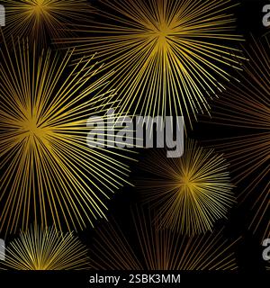 Fond transparent de feux d'artifice dorés. dessin à la main. Pas ai, illustration vectorielle. Illustration de Vecteur