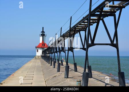 Phare intérieur de Saint Joseph North Pier Michigan États-Unis Banque D'Images