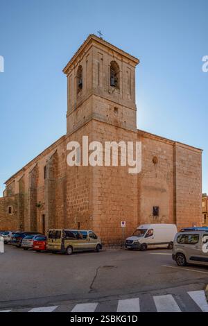 L'église de San Gil Abad, XVIe et XVIIe siècles, honneur du saint. Motilla del Palancar province de Cuenca, Castille la Manche, España, Europe. Banque D'Images