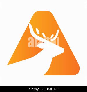 Lettre initiale concept de logo de cerf avec modèle vectoriel minimal de symbole de tête de cerf Illustration de Vecteur