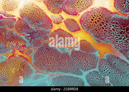 Motifs abstraits d'art marbruant dans la peinture comme arrière-plan Banque D'Images