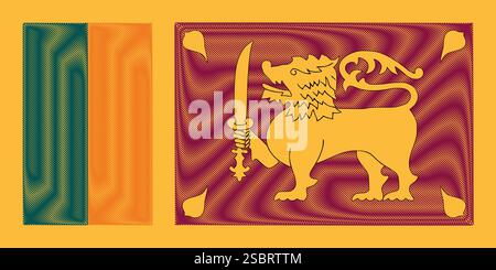 Jour de l'indépendance du Sri Lanka le 4 février. Fond de vecteur de drapeau de style scribble Sri Lanka. Affiche, carte, bannière. Illustration de Vecteur