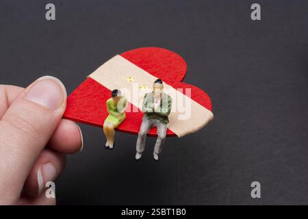 Coeur brisé, amour et Valentines problèmes de relation concept Banque D'Images