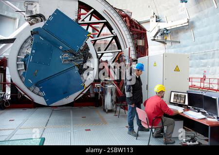 Le Gran Telescopio CANARIAS GTC, Observatoire Roque de los Muchachos, la Palma, Îles Canaries, Espagne le Gran Telescopio CANARIAS GTC est un met de 10,4 Banque D'Images