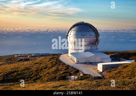 Le Gran Telescopio CANARIAS GTC, Observatoire Roque de los Muchachos, Parc National Caldera de Taburiente, la Palma, Îles Canaries, Espagne Banque D'Images