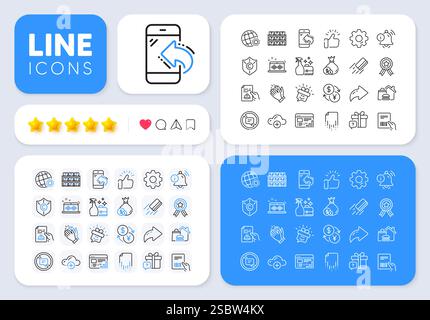 Change de devises, livraison de nourriture et musique faire des icônes de ligne pour l'application Web. Icône de pictogramme. Icônes de ligne d'application. Vecteur Illustration de Vecteur