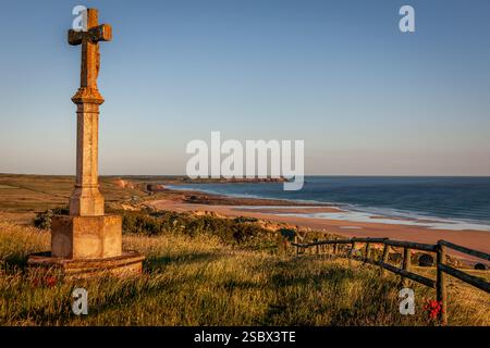 Mémorial de la guerre, Freshwater West, Pembrokeshire, pays de Galles, Royaume-Uni Banque D'Images
