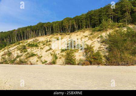 Falaises du parc national de Wolin. Plage au coucher du soleil, près de MiEdzyzdroje (Misdroy), un village dans le comté de Kamien Pomorski, Voïvodeshi de Poméranie occidentale Banque D'Images