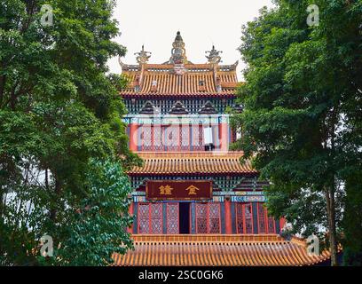Architecture du temple Zhaojue à Chengdu, Sichuan, Chine Banque D'Images