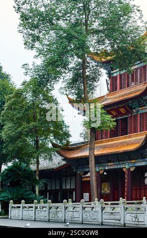 Architecture du temple Zhaojue à Chengdu, Sichuan, Chine Banque D'Images
