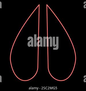 Néon Hoof imprimé chèvre nounou-chèvre rouge illustration vectorielle image de style plat lumière Illustration de Vecteur