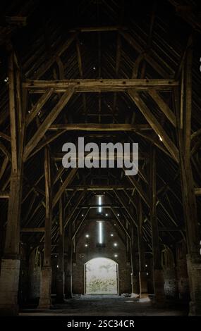 La grange médiévale de la dîme à Great Coxwell, Oxfordshire Banque D'Images