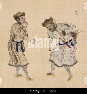 Huang Qing Zhigong tu, 1769 ans, peuple Qilang (奇楞?). Banque D'Images