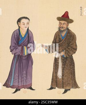 Huang Qing Zhigong tu, 1769 ans, roturiers musulmans du Badakhshan. Banque D'Images