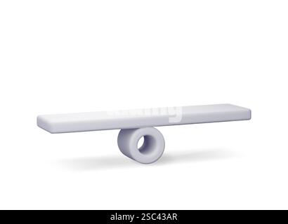 Échelles 3D Seesaw isolées sur blanc. Illustration de Vecteur